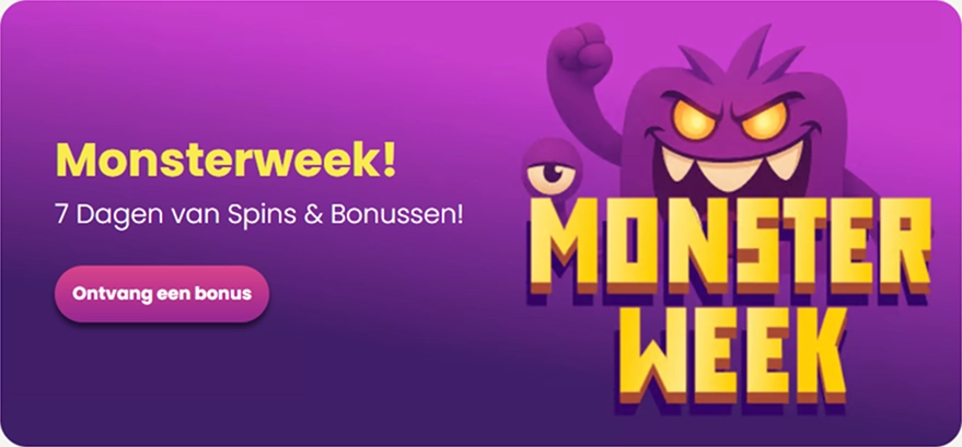 Monsterweek! 7 Dagen van Spins & Bonussen bij Slotmonster Casino